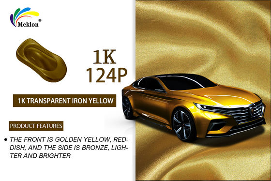 Autocoating 1K Doorzichtig ijzer Geel Acryl Finish Glitter Auto Verf