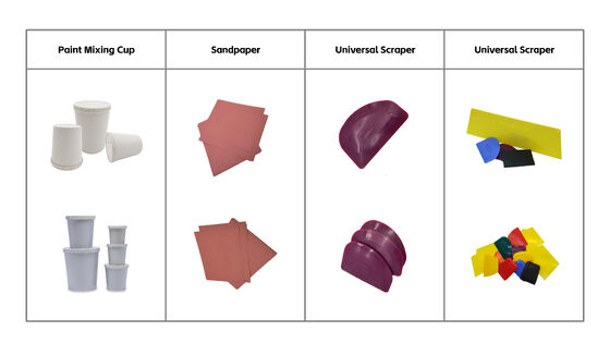 Meerdere soorten autolak en schoonheidsaccessoires om uit te kiezen