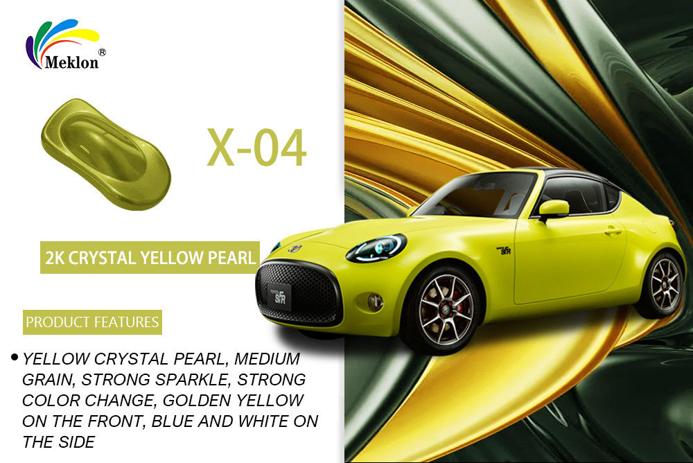 1K Crystal Yellow Pearl autoverf: heldere kleuren en weerbestandheid voor het carrosserietoestel