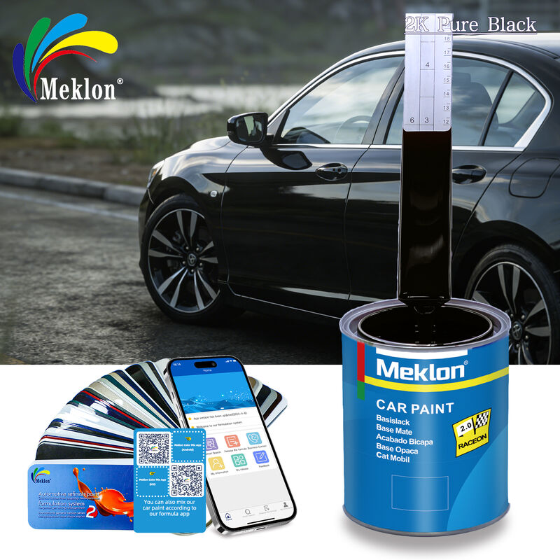 2K Pure Black Refinish Car Paint 4L Low Voc Deep Black Effect van P-237