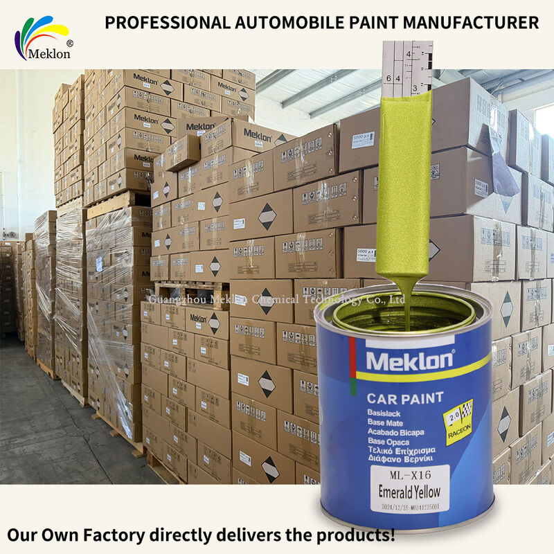 Meklon Emerald Yellow Refinish Acrylic Liquid Coating Car Paint voor spuittoepassing en autoreparatie